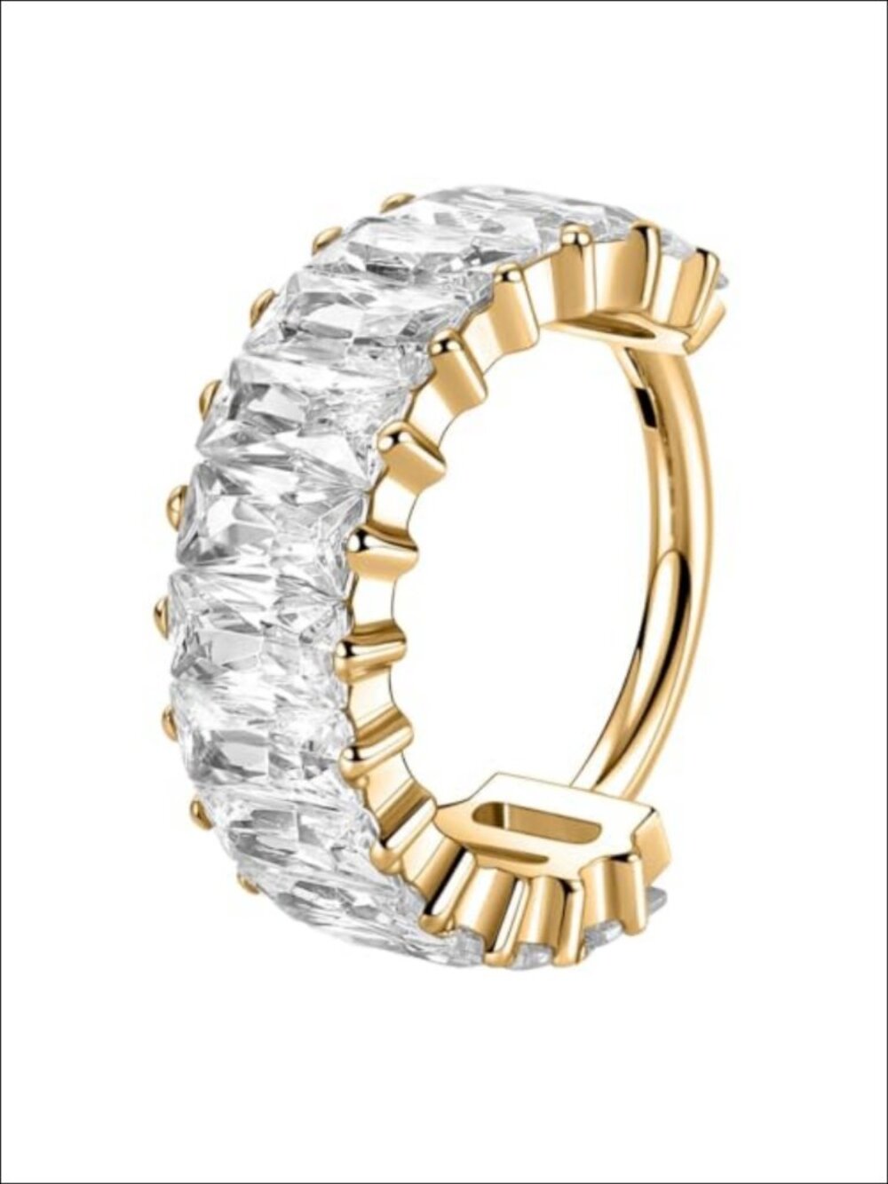 24k Gold Plated Cartilage Hoop Earrings Surgical Steel CZ Conch Piercing Jewelry